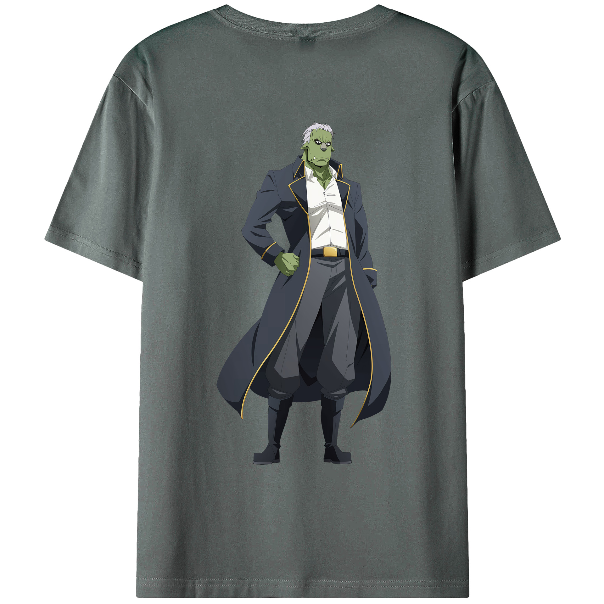 （画像用） 転スラ Regarding Reincarnated to Slime 綿100％ メンズ半袖Tシャツ（バックプリント） 通気性